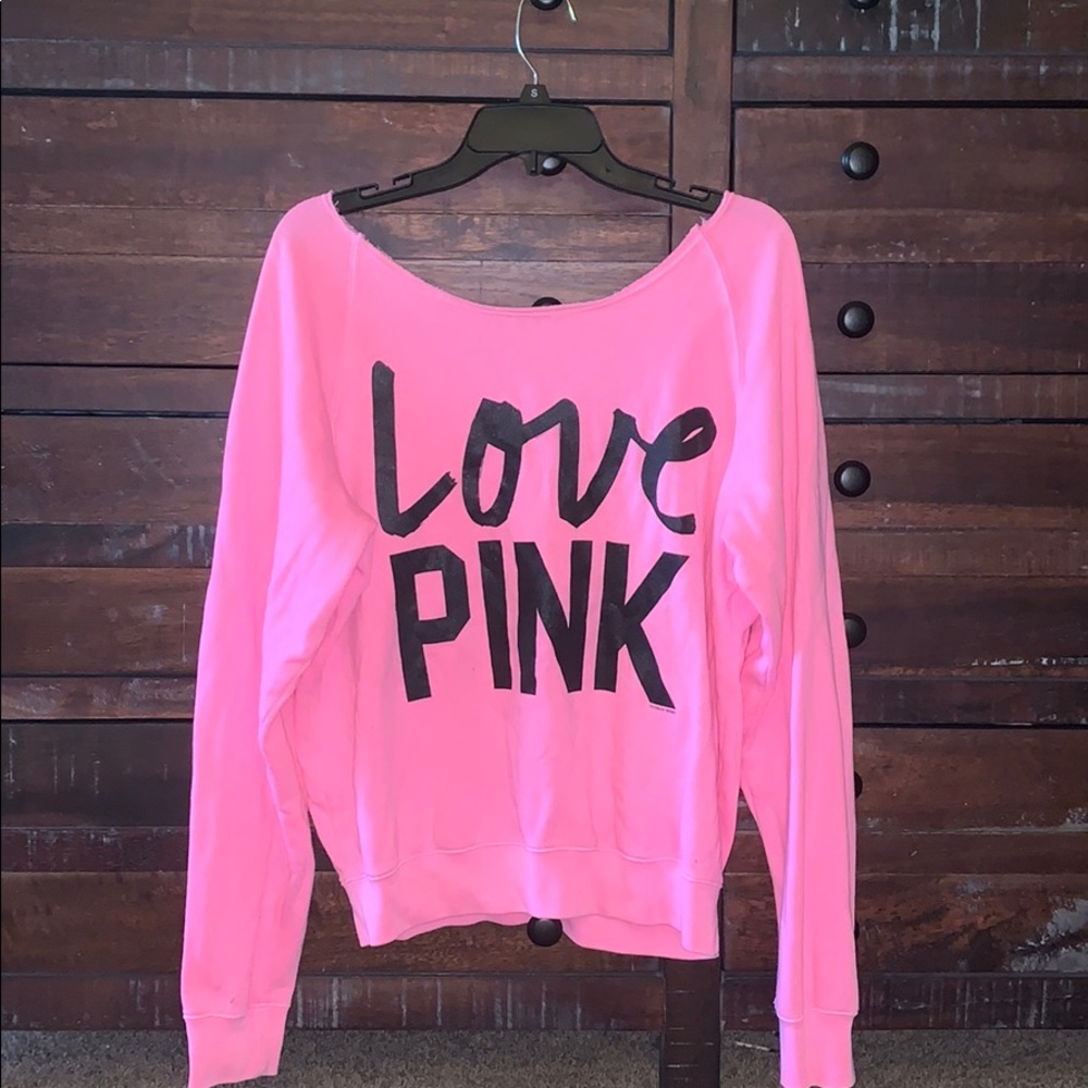 PINK wide-neck sweatshirt